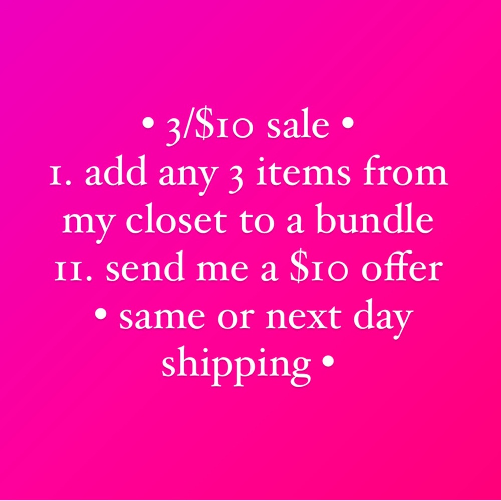 3 for $10 Sale